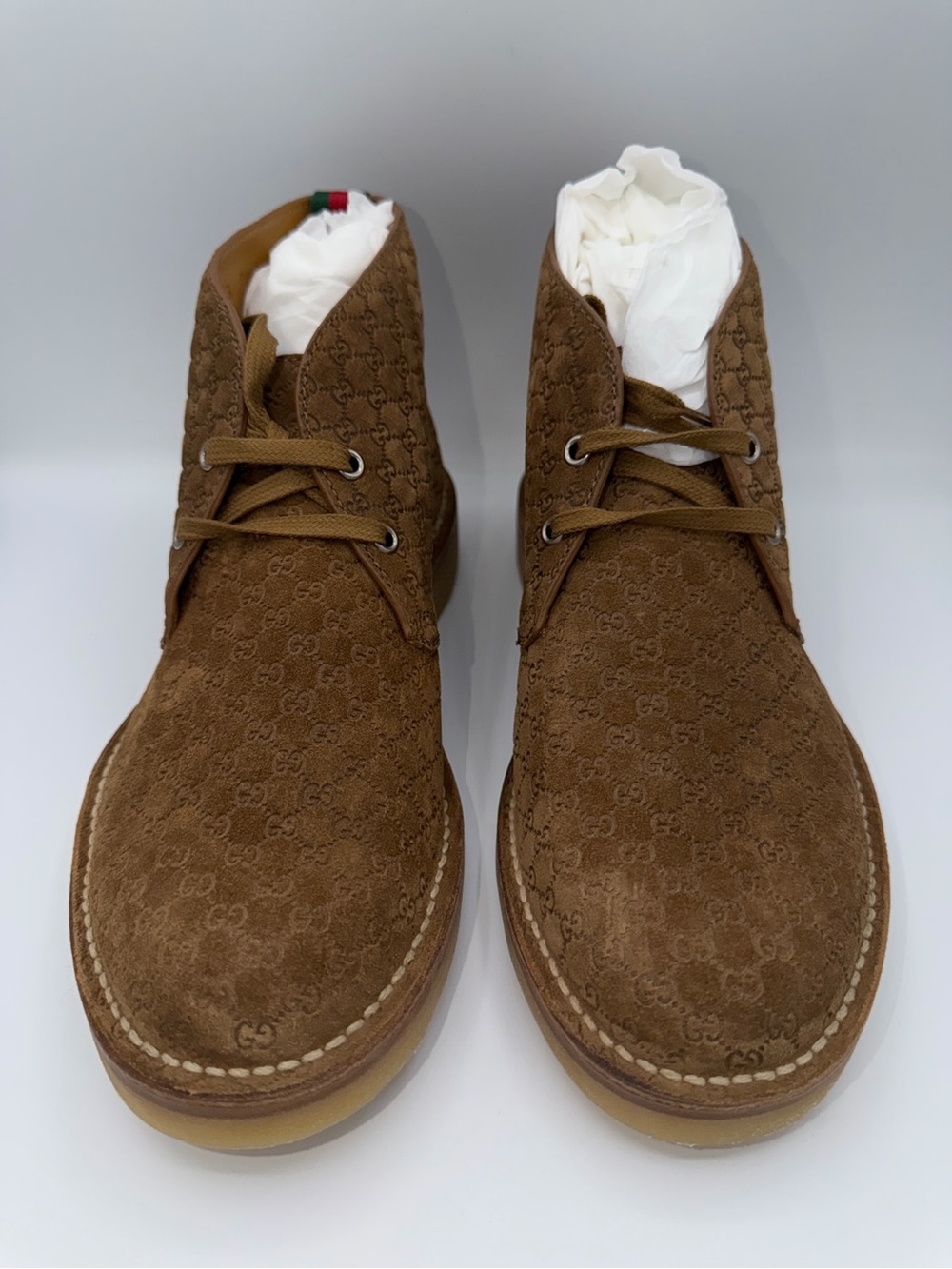 Gucci GG Brown Suede Chukka Desert Boots  Men’s Size 8 | US Men’s 8.5 - Picture 8 of 11